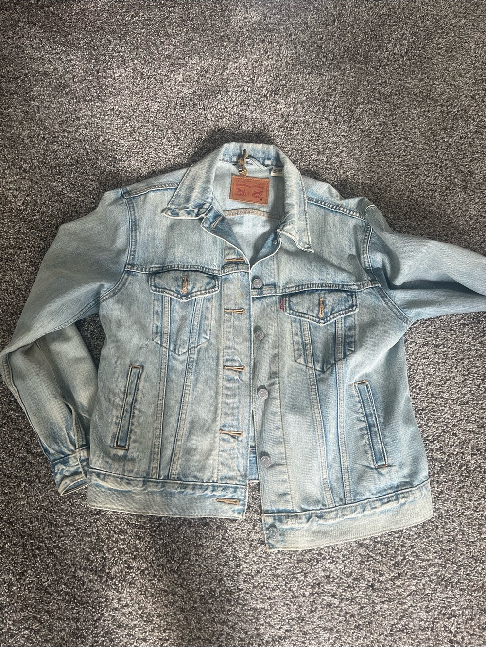 Levi's Light Blue Denim Jacket with Leather Patch